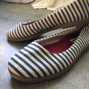 AE Navy & Cream Canvas Sailor Stripe Flats